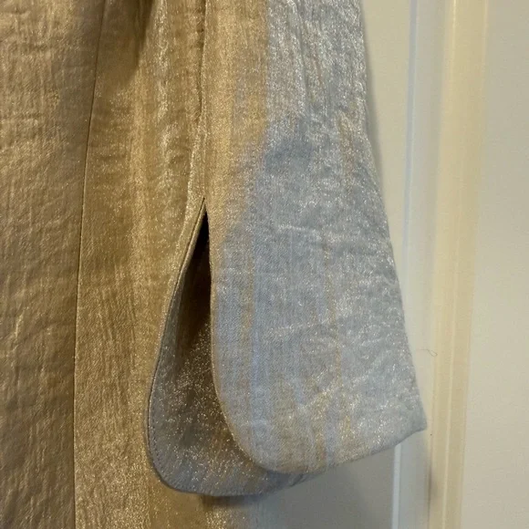 Adrianna Papell Gold Jacket Blazer top with Floral Detail - Picture 7 of 8